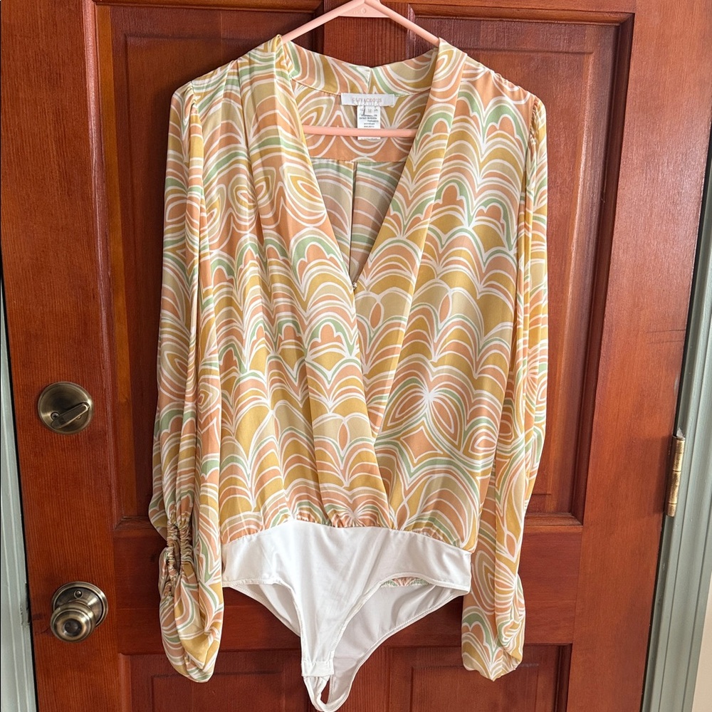 Olivaceous Multicolor Patterned Bodysuit - image 1